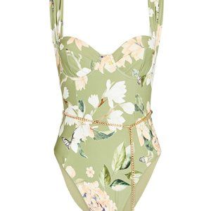 WeWoreWhat Floral Chained One-Piece Swimsuit